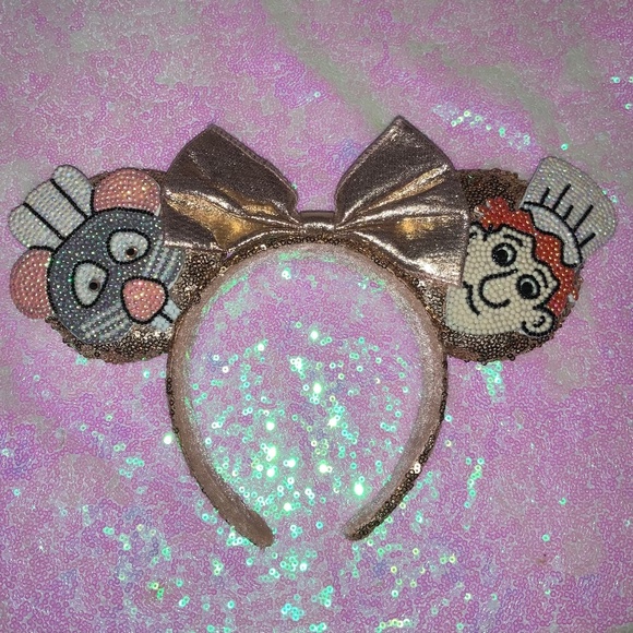 Custom Ratatouille Remy And Linguini Rhinestoned Repurposed Mouse Ears